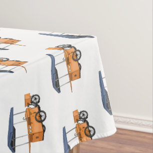 Bike food cart cartoon illustration tablecloth