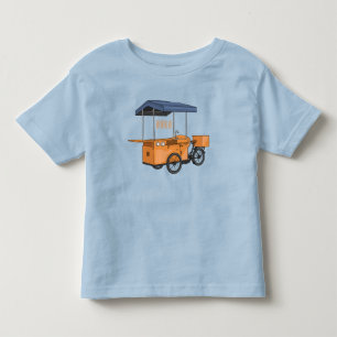 Bike food cart cartoon illustration toddler t-shirt