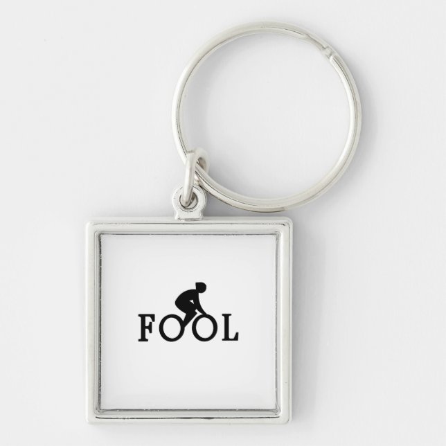Bike Fool - Cyclist Fan Gift Keychain (Front)