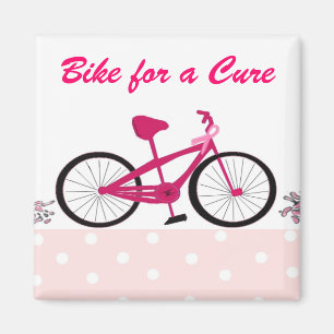 Bike for a Cure - Pink Bicycle Magnet
