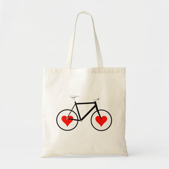 Bike Heart Wheels Tote Bag (Front)