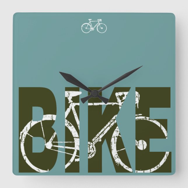 Bike Hour . time for biking Square Wall Clock (Front)
