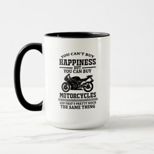 Bike Humour Quote Happiness Is Motorcycle  Mug