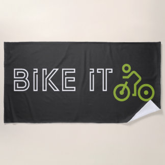 BIKE IT - Green Biking Symbol Beach Towel