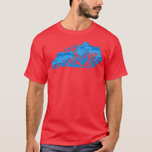 Bike Kentucky State Outline Blues Mountain Biking T-Shirt