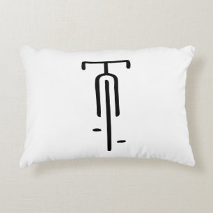 Bike logo minimal Retro, Cycling and Bicycle Lover Accent Pillow