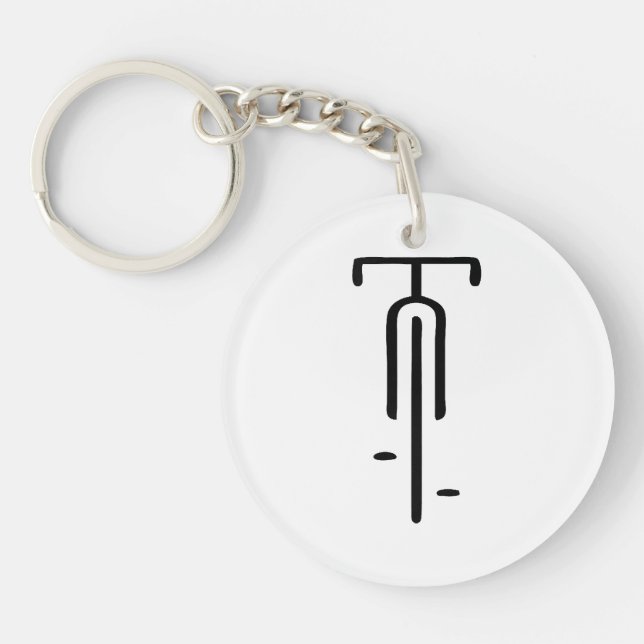 Bike logo minimal Retro, Cycling and Bicycle Lover Keychain (Front)