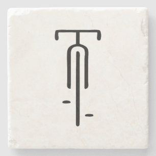 Bike logo minimal Retro, Cycling and Bicycle Lover Stone Coaster