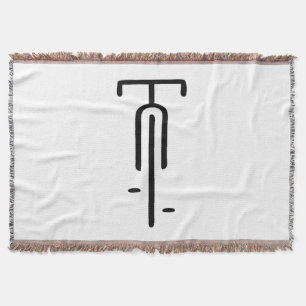 Bike logo minimal Retro, Cycling and Bicycle Lover Throw Blanket