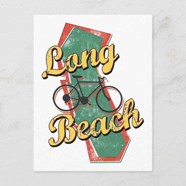 Bike Long Beach Bicycle California Postcard (Front)