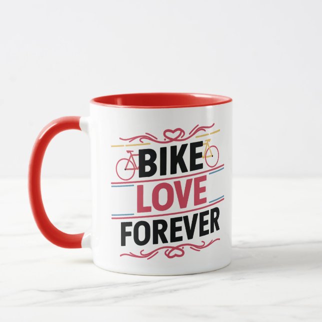 Bike Love Forever, cycling mugs  (Left)