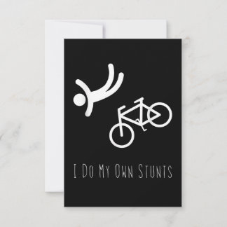 bike lover  - i do my own stunts bmx cycling gift RSVP card