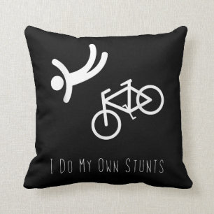 bike lover - i do my own stunts bmx cycling gift throw pillow