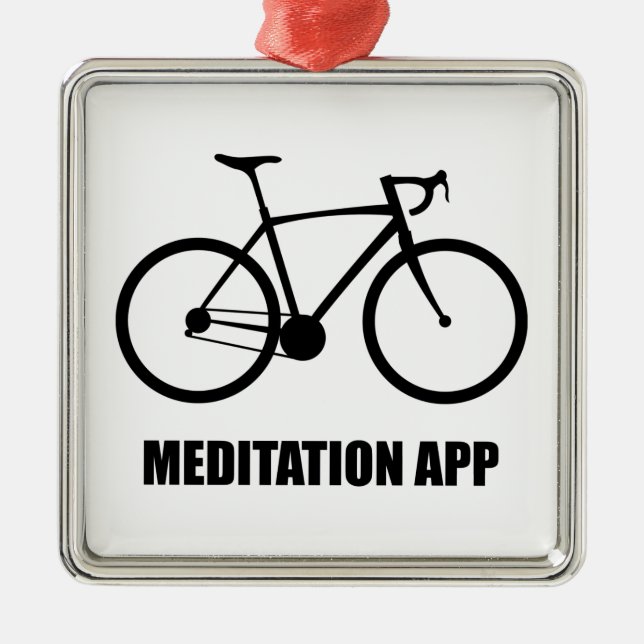 Bike Meditation App Metal Ornament (Front)