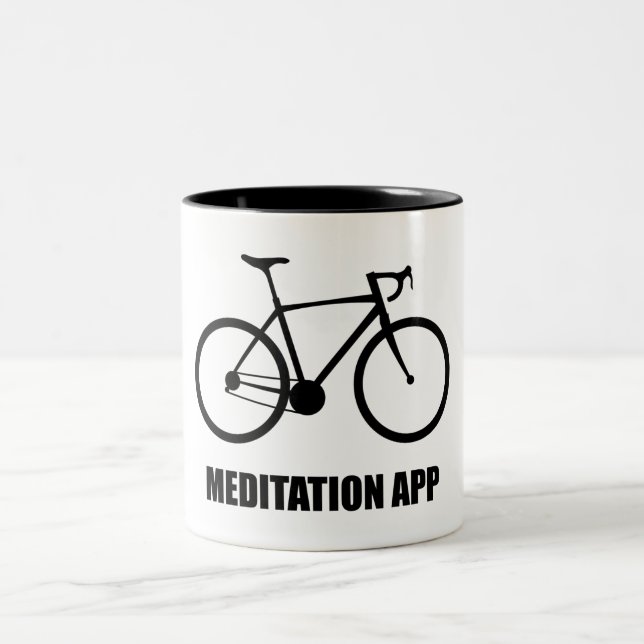 Bike Meditation App Two-Tone Coffee Mug (Center)