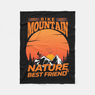 Bike Mountain Nature Is Best Friend Fleece Blanket