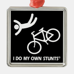 Bike My Own Stunts Metal Ornament