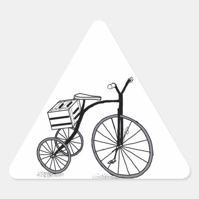 Bike on 3 wheels triangle sticker (Front)