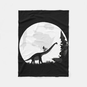 Bike On A Dinosaur Moon Silhouette Mtb Mountain Bi Fleece Blanket