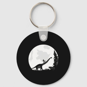 Bike On A Dinosaur Moon Silhouette Mtb Mountain Bi Keychain