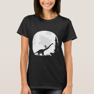 Bike On A Dinosaur Moon Silhouette Mtb Mountain Bi T-Shirt