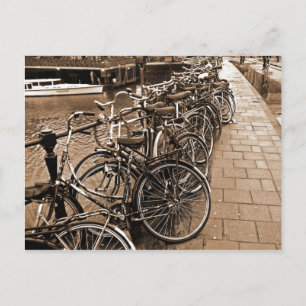 Bike Parking -- Amsterdam in November SEPIA Postcard