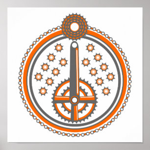 Bike parts pattern poster