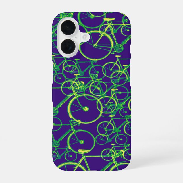 Bike pattern design iPhone 16 case (Back)