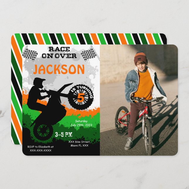 Bike Photo Invitation (Front/Back)