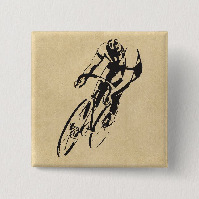 Bike Racing Velodrome 2 Inch Square Button (Front)