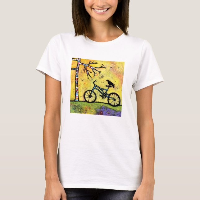 Bike & Raven T Shirt A Spectacular Day for a Ride (Front)