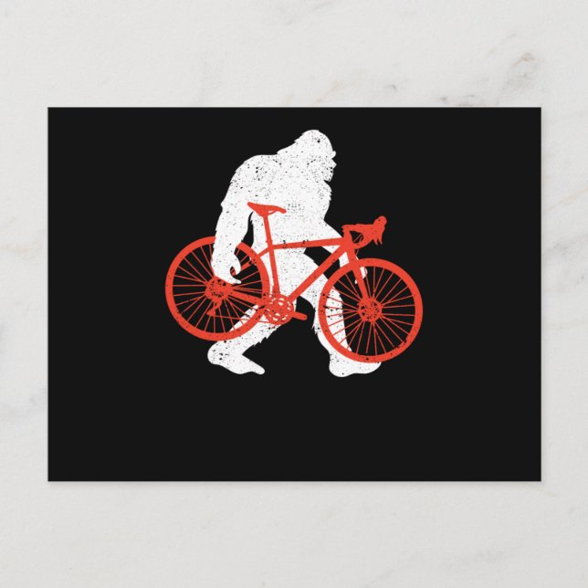 Bike Ride Funny MTB Sasquatch Downhill Biker Postcard (Front)