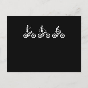 Bike Riding Skeletons Cycling For Bikers Postcard