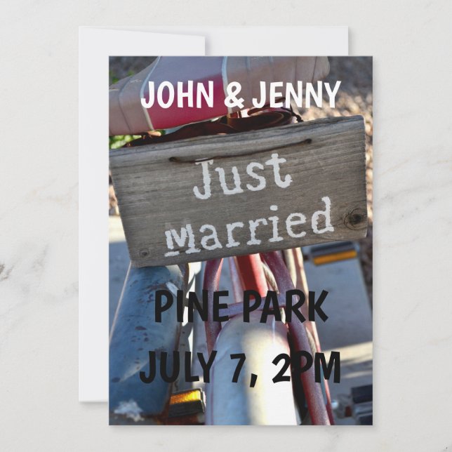 BIKE RUSTIC PERSONALIZED INVITATIONS (Front)