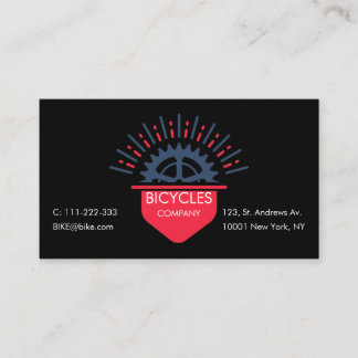 Bike Shop, Repair and Customization Logo Black Business Card