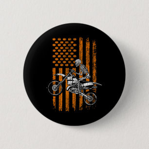 Bike Skeleton Halloween Men Boys Dirt Bike Fan Tee 2 Inch Round Button