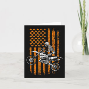 Bike Skeleton Halloween Men Boys Dirt Bike Fan Tee Card