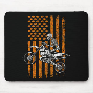 Bike Skeleton Halloween Men Boys Dirt Bike Fan Tee Mouse Pad