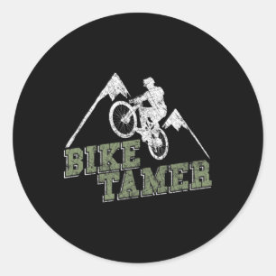 Bike Tamer Mtb - Funny Mountain Biking And Downhil Classic Round Sticker