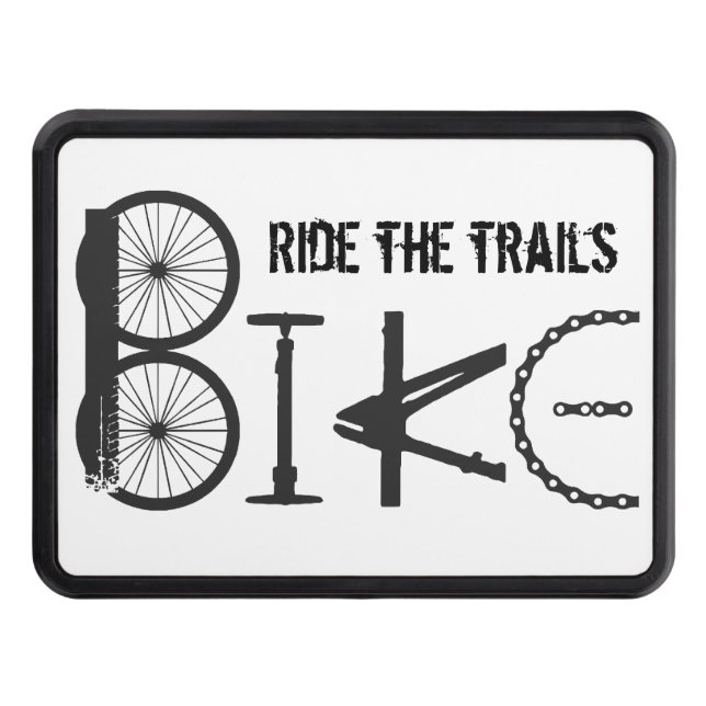 Bike the Trails Biking parts Graffiti art Trailer Hitch Cover (Front)