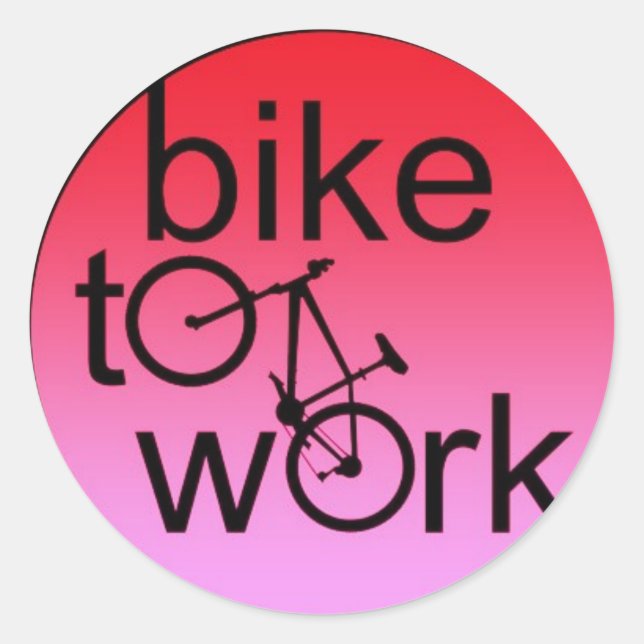bike to work classic round sticker (Front)