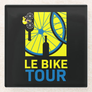 Bike Touring Art Glass Coaster