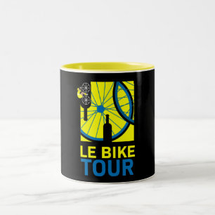 Bike Touring Art Two-Tone Coffee Mug