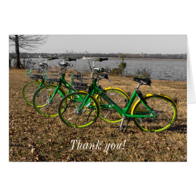 Bike Triplets Thank You Card (Front Horizontal)