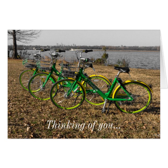 Bike Triplets Thinking Of You Card (Front Horizontal)