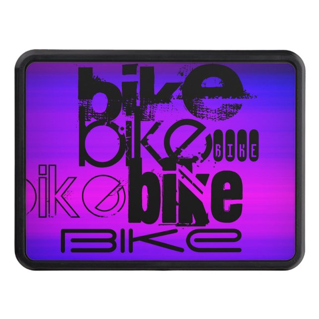Bike; Vibrant Violet Blue and Magenta Trailer Hitch Cover (Front)