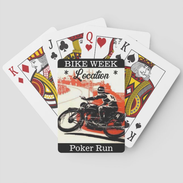 Bike Week Poker Run Customizable Location Playing Cards (Back)