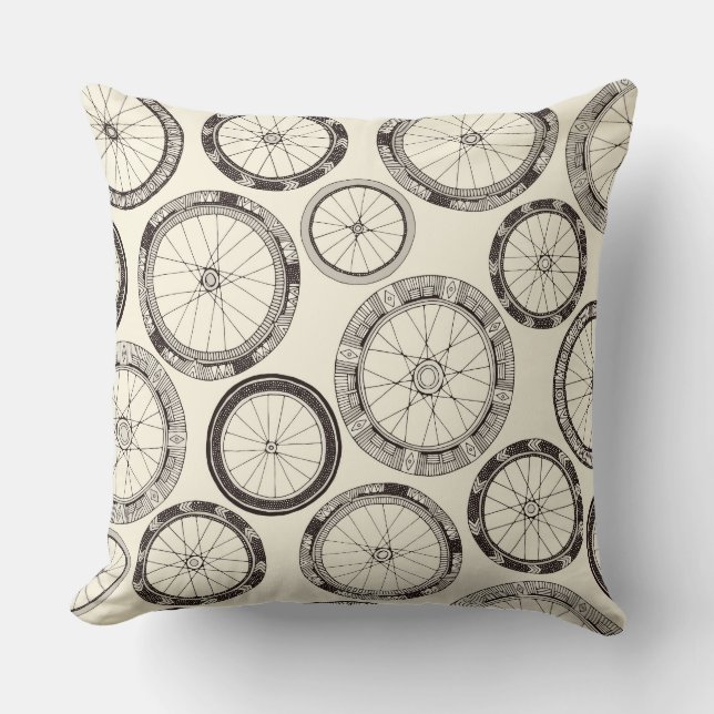 bike wheels pearl throw pillow (Front)