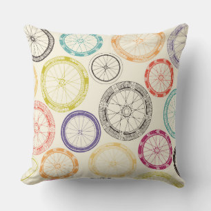 bike wheels throw pillow