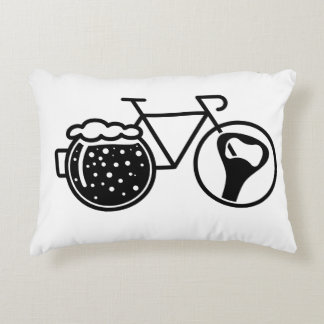 Bike with beer glass. Bottle opener icon Accent Pillow